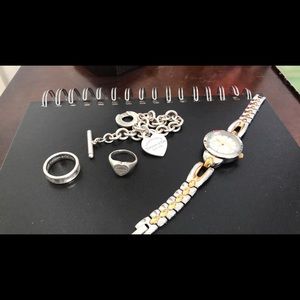 Tiffany braclet and Tiffany rings & Charger watch